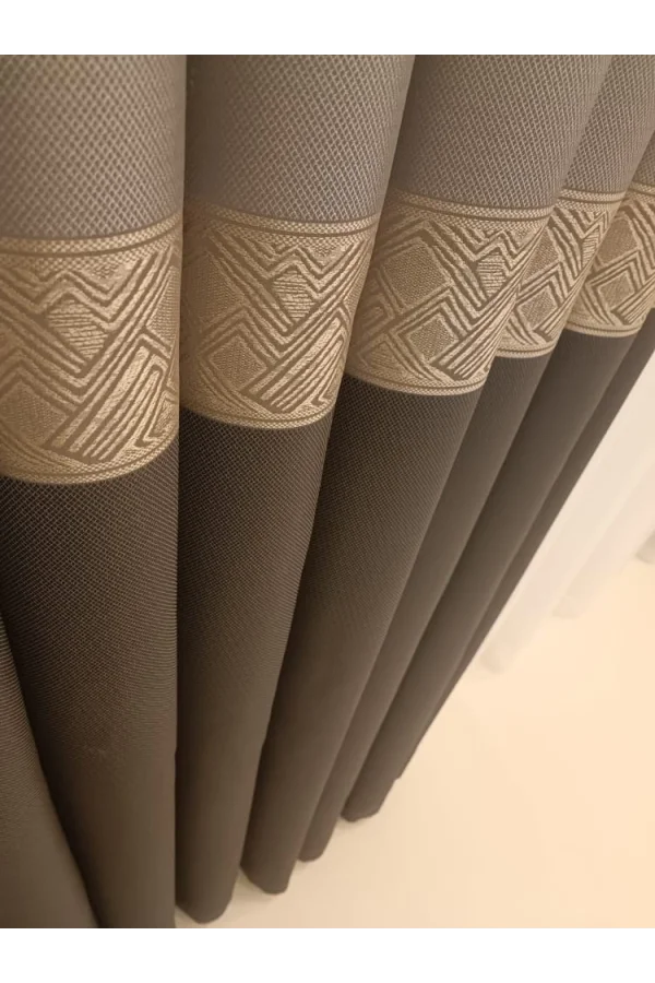 NİVEMESHOME MARILYA ШТОРА ГРЕЙ/ЗОЛОТО 1/3 ПЛОТНЫЙ ПЛЮШ ШТОРА