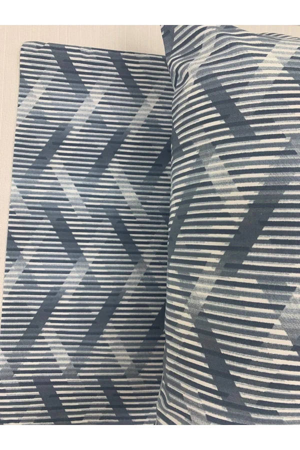 غطاء غطاء مخدة مائل بنمط خطوط زرقاء 2 قطعة 50x70