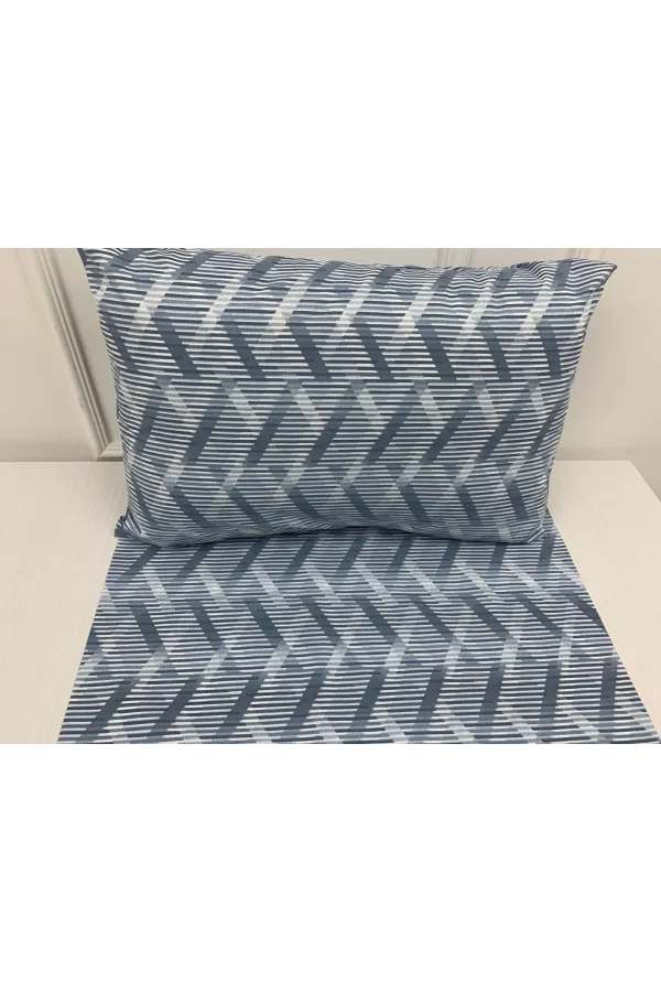 غطاء غطاء مخدة مائل بنمط خطوط زرقاء 2 قطعة 50x70