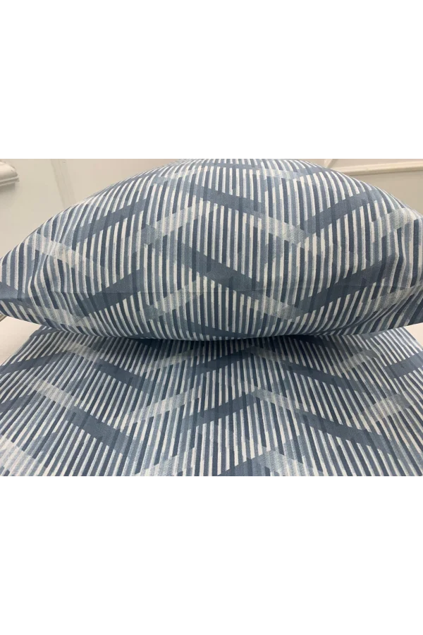 غطاء غطاء مخدة مائل بنمط خطوط زرقاء 2 قطعة 50x70
