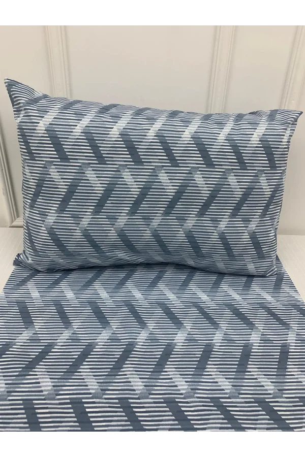 غطاء غطاء مخدة مائل بنمط خطوط زرقاء 2 قطعة 50x70