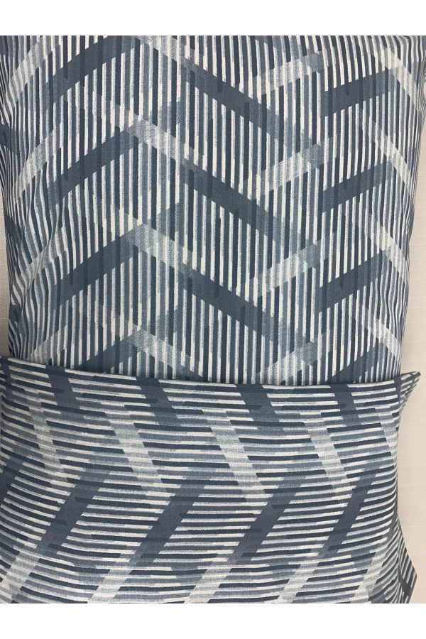 غطاء غطاء مخدة مائل بنمط خطوط زرقاء 2 قطعة 50x70