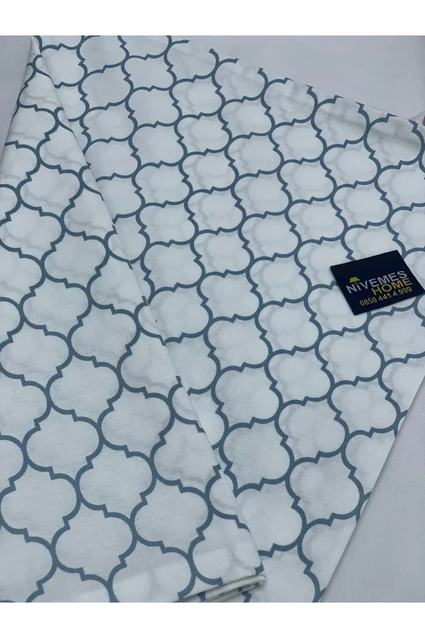 NİVEMESHOME MAVİ GEOMETRİK DESEN 2 Lİ YASTIK KILIFI KAPAKLI 50X70