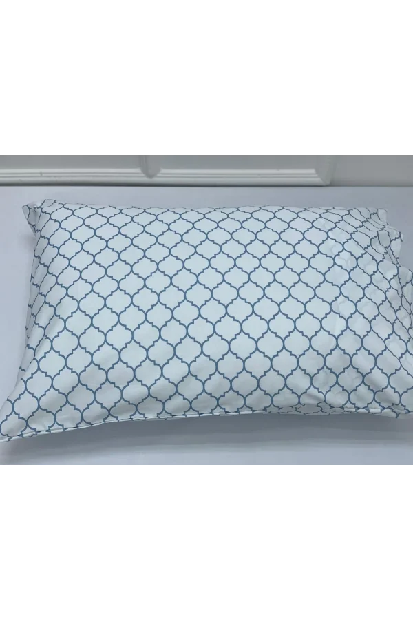 NİVEMESHOME MAVİ GEOMETRİK DESEN 2 Lİ YASTIK KILIFI KAPAKLI 50X70