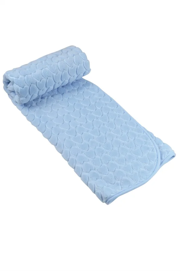 NİVEMESHOME بطانية طفل بقلب أزرق 100 × 120 ميرينو