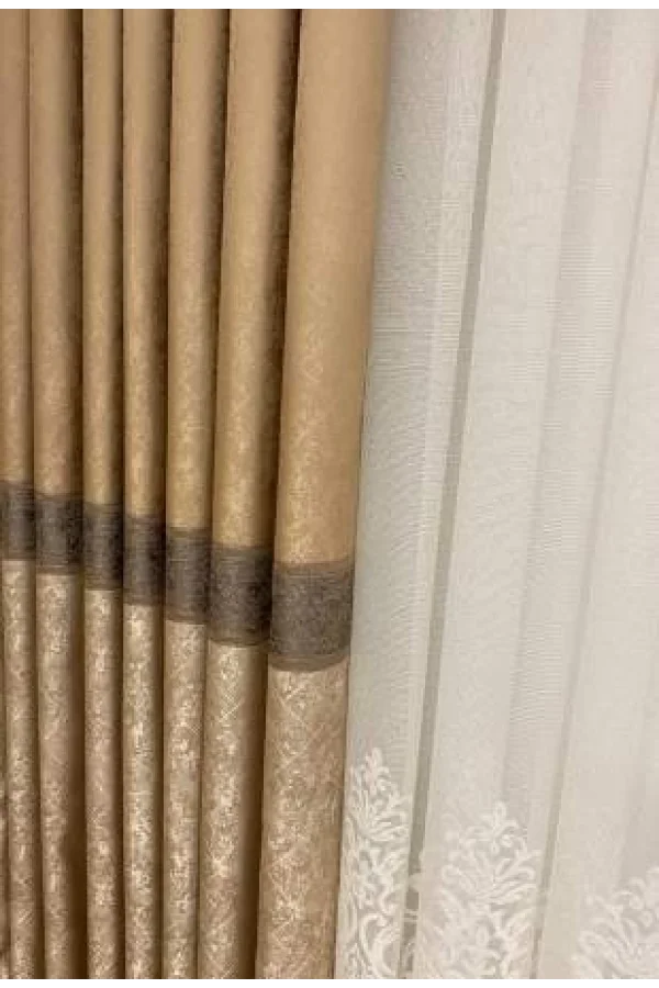 NİVEMESHOME MELİSA PANO TENDA A FONDO ORO 1/3 PLISSETTATO TENDA APM