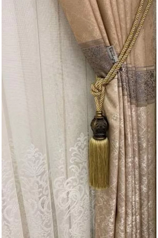 NİVEMESHOME MELİSA PANO TENDA A FONDO ORO 1/3 PLISSETTATO TENDA APM