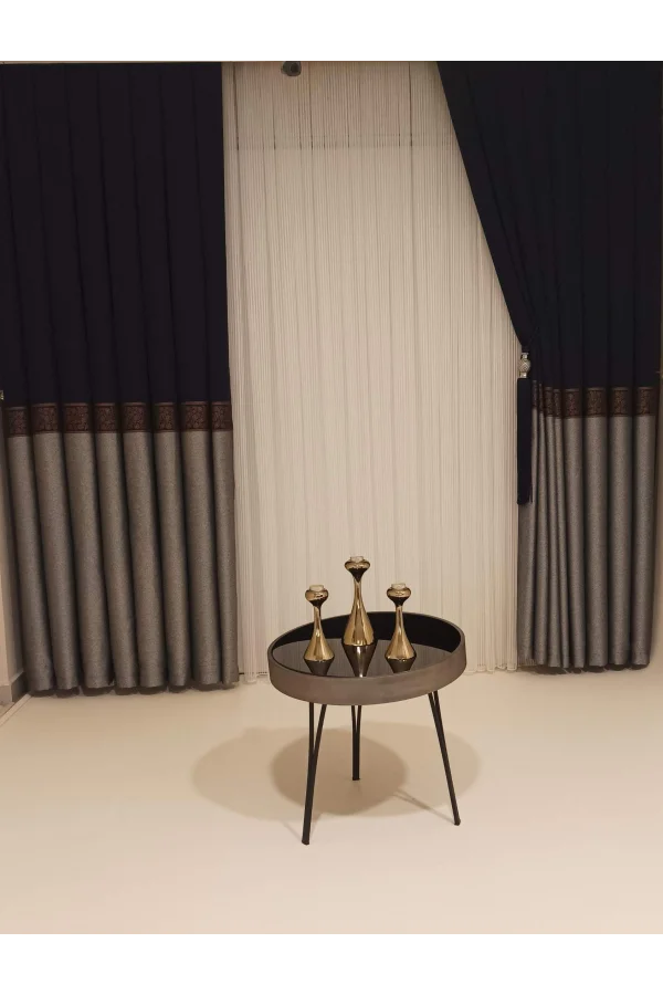 NİVEMESHOME META GRİ / BRONZ 1/3 مكون من سيك بيليه فون بيريد أبم