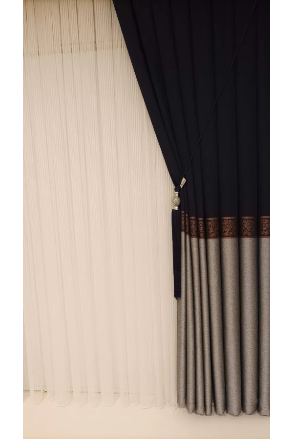 NİVEMESHOME META GRİ / BRONZ 1/3 مكون من سيك بيليه فون بيريد أبم