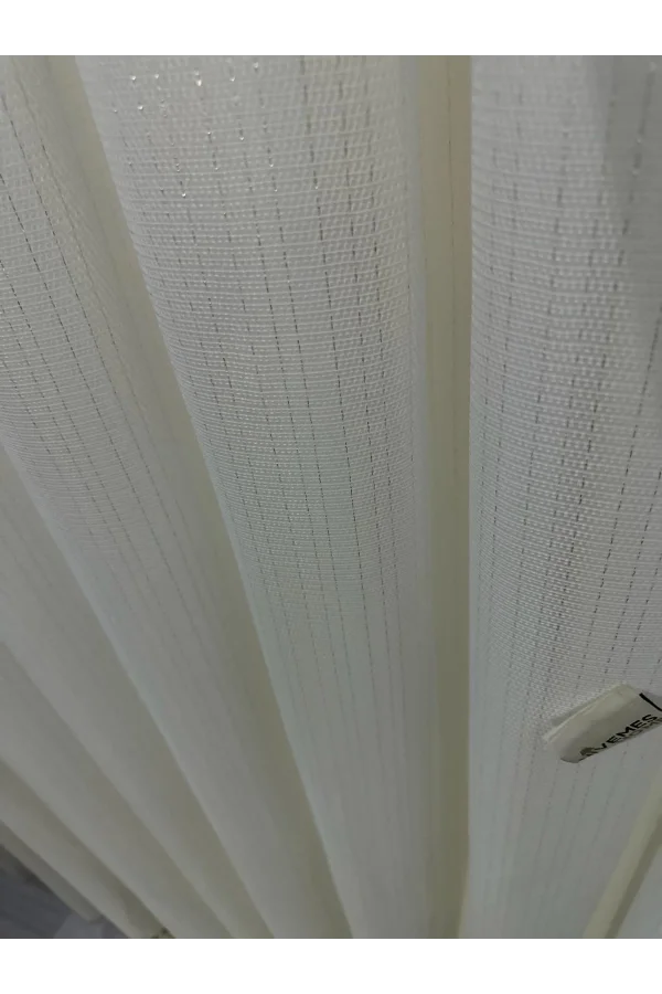 NİVEMESHOME MEVA GOLDGESTREIFTES 1/2,5 DICKES GEFALTERTES TÜLLVORHANG APM