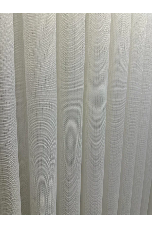 NİVEMESHOME MEVA GOLDGESTREIFTES 1/2,5 DICKES GEFALTERTES TÜLLVORHANG APM