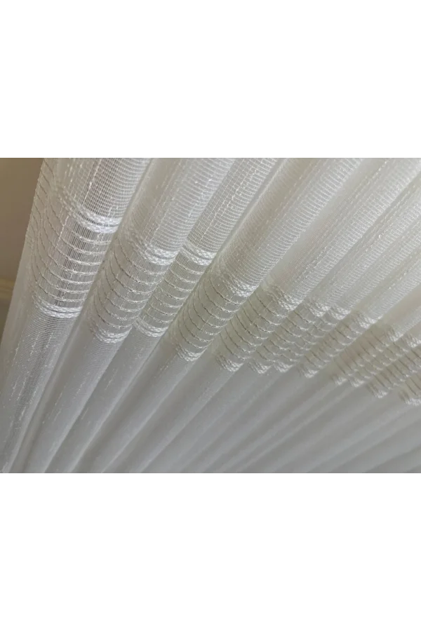 NİVEMESHOME MEVRA ALTIN ÇİZGİLİ 1/3 SIK PİLELİ TÜL PERDE APM