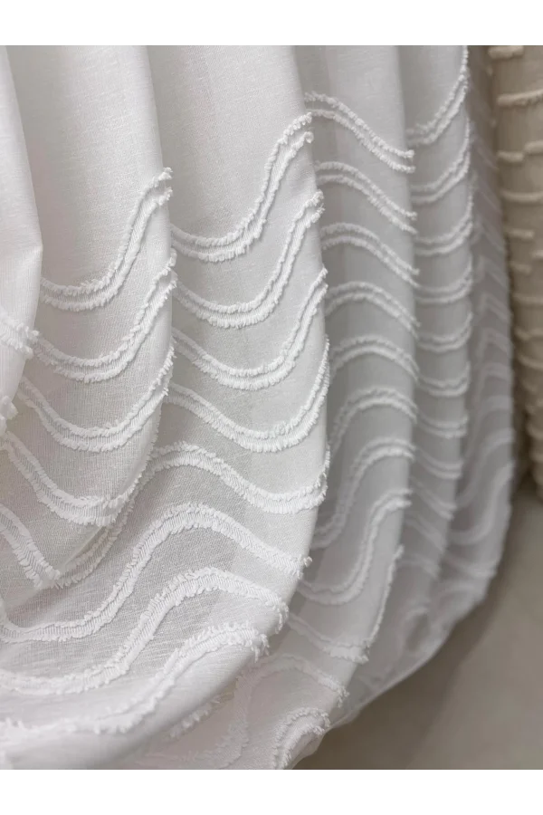 NİVEMESHOME MILA HALF PATTERNED 1/3 RUFFLED TULLE CURTAIN APM