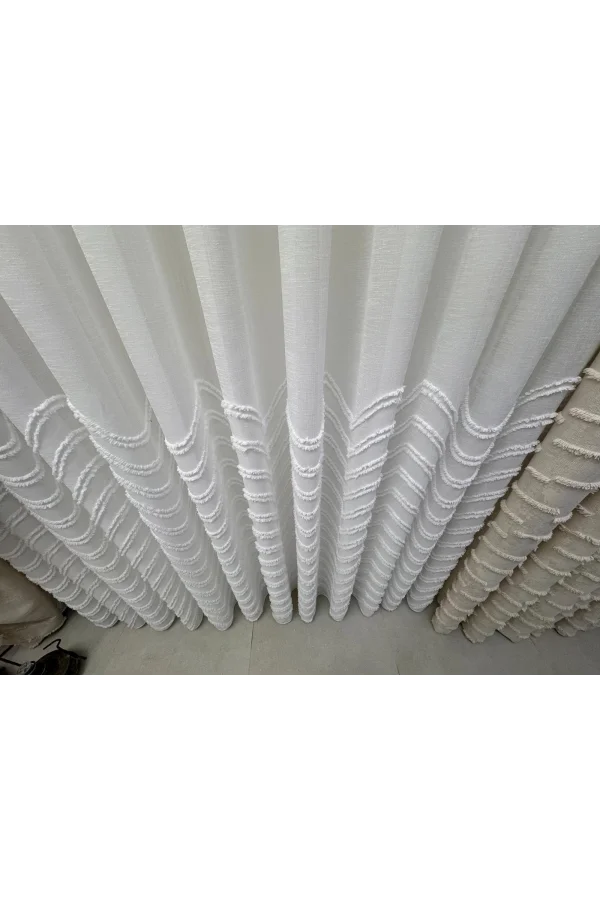 NİVEMESHOME MILA HALF PATTERNED 1/3 RUFFLED TULLE CURTAIN APM