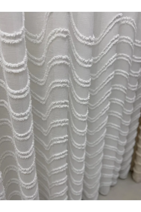 NİVEMESHOME MILA HALF PATTERNED 1/3 RUFFLED TULLE CURTAIN APM