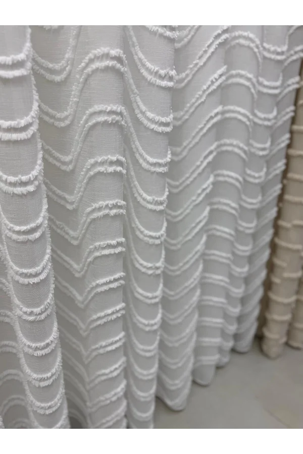NİVEMESHOME MILA HALF PATTERNED 1/3 RUFFLED TULLE CURTAIN APM
