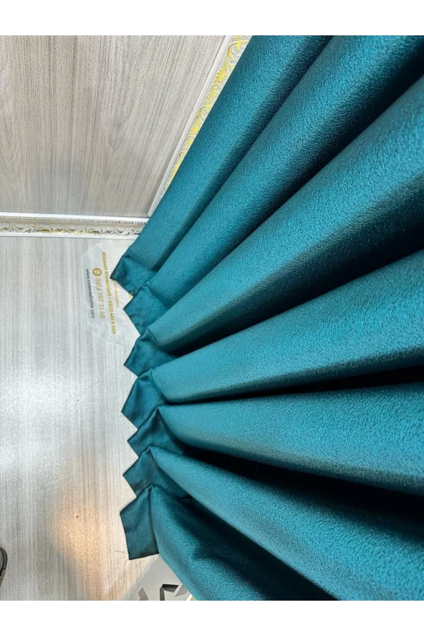 NİVEMESHOME MİLAS 671539 EMERALD GREEN 1/3 THICK PILE BACKGROUND CURTAIN APM