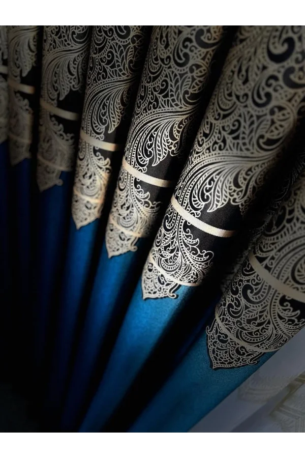 NİVEMESHOME MİLAS 671539 EMERALD GREEN 1/3 THICK PILE BACKGROUND CURTAIN APM