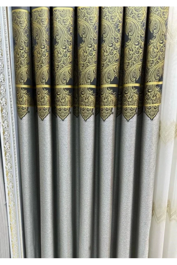 NİVEMESHOME MİLAS СЕРО-ЗОЛОТОЙ 671539 1/3 ПЛОТНЫЙ СКАЛЬЧНЫЙ ТЮЛЬ APM