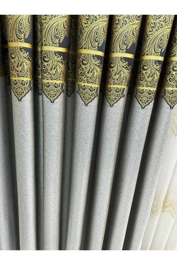 NİVEMESHOME MİLAS СЕРО-ЗОЛОТОЙ 671539 1/3 ПЛОТНЫЙ СКАЛЬЧНЫЙ ТЮЛЬ APM