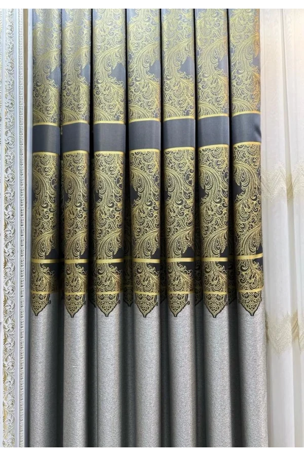 NİVEMESHOME MİLAS СЕРО-ЗОЛОТОЙ 671539 1/3 ПЛОТНЫЙ СКАЛЬЧНЫЙ ТЮЛЬ APM