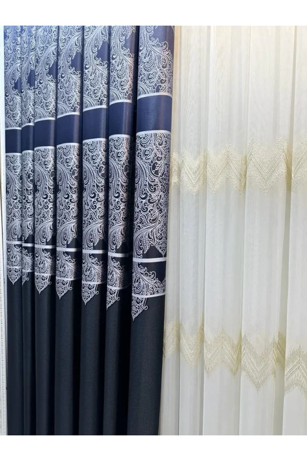 NİVEMESHOME MİLAS SİYAH 671539 1/3 SIK PİLELİ FON PERDE APM