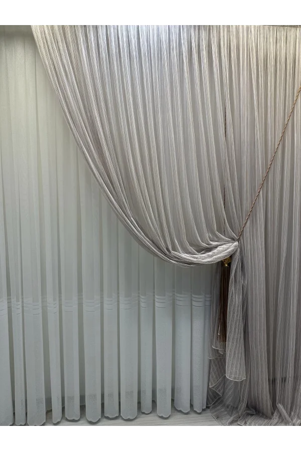 NİVEMESHOME MIRABELLA2 WJ12031.802 1/3 SIK PİLELİ TÜL PERDE APM