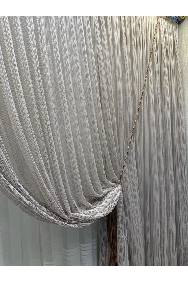 NİVEMESHOME MIRABELLA2 WJ12031.802 1/3 SIK PİLELİ TÜL PERDE APM