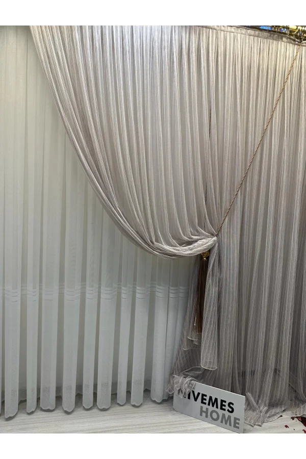 NİVEMESHOME MIRABELLA2 WJ12031.802 1/3 SIK PİLELİ TÜL PERDE APM