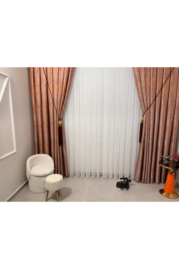 NİVEMESHOME MIZRAKLI FIR0914 AR03102 1/2,5 SIK PİLELİ BEYAZ TÜL PERDE APM