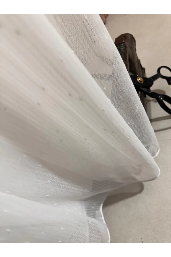 NİVEMESHOME MIZRAKLI FIR0914 AR03102 1/2,5 SIK PİLELİ BEYAZ TÜL PERDE APM