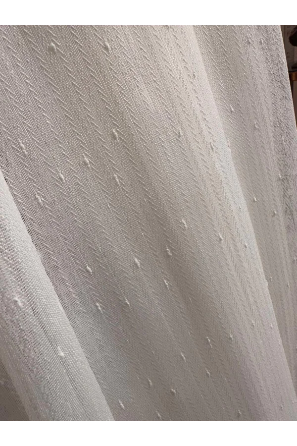 NİVEMESHOME MIZRAKLI FIR0914 AR03102 1/3 SIK PİLELİ BEYAZ TÜL PERDE APM