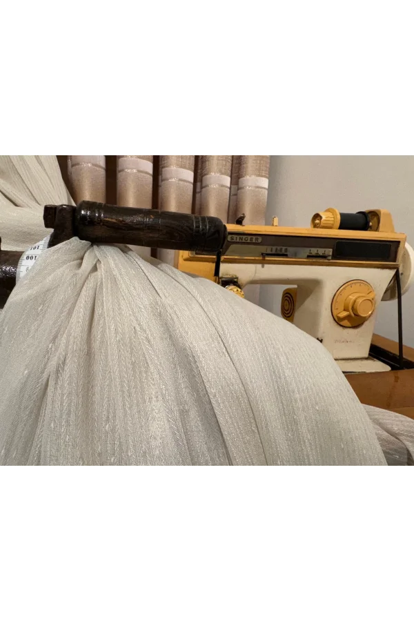 NİVEMESHOME LANZE FEUER0914 AR03102 RAUCHFARBE 1/3 DICK GERÜSCHTER TÜLL VORHANG APM