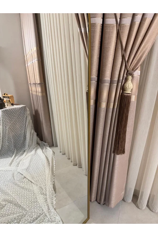 NİVEMESHOME LANZE FEUER0914 AR03102 RAUCHFARBE 1/3 DICK GERÜSCHTER TÜLL VORHANG APM