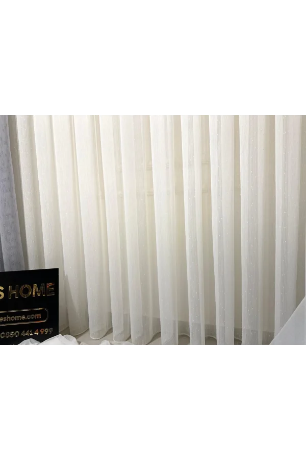 NİVEMESHOME MIZRAKLI FIR0914 AR03102 V-102 1/2,5 SIK PİLELİ TÜL PERDE APM