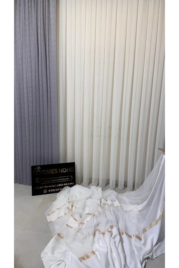 NİVEMESHOME SPITZENLANZE FIR0914 AR03102 V-102 1/3 ENG PLEATED TÜLLVORHANG APM