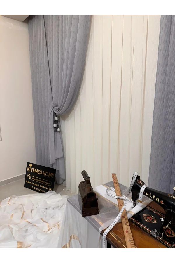 NİVEMESHOME SPITZENLANZE FIR0914 AR03102 V-102 1/3 ENG PLEATED TÜLLVORHANG APM