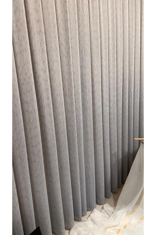 NİVEMESHOME MIZRAKLI FIR0914 AR03102 V-105 GRİ 1/3 SIK PİLELİ TÜL PERDE APM