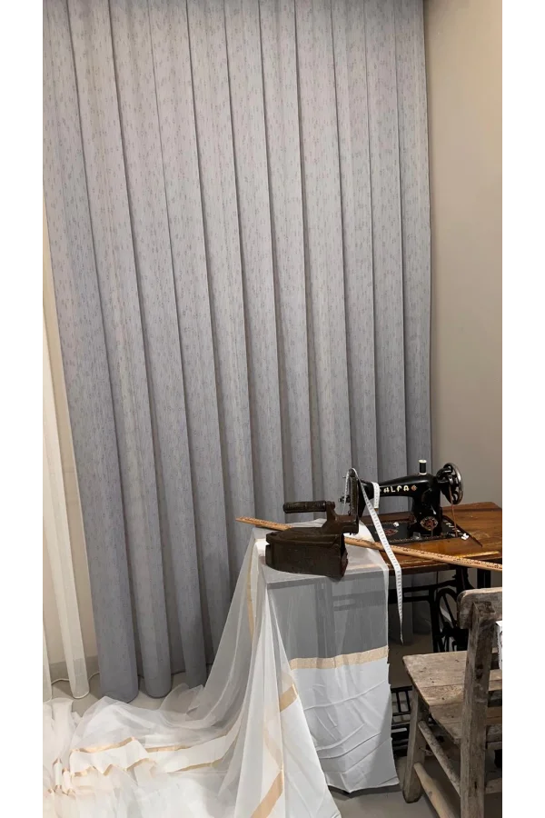 NİVEMESHOME MIZRAKLI FIR0914 AR03102 V-105 GRİ 1/3 SIK PİLELİ TÜL PERDE APM