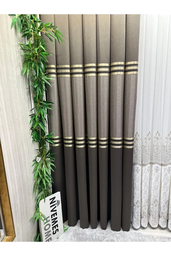 NİVEMESHOME MIZRAKLI FT632256 V-5302 TOPRAK  1/3 SIK PİLE FON PERDE APM