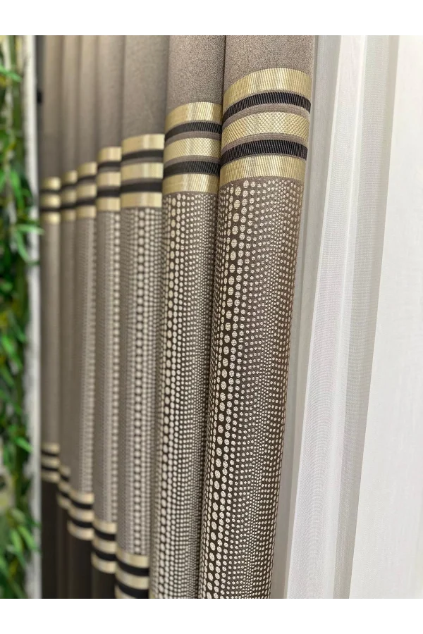 NİVEMESHOME MIZRAKLI FT632256 V-5302 TOPRAK  1/3 SIK PİLE FON PERDE APM