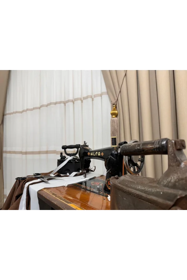 NİVEMESHOME MODERN KAFFEEVERLAUF 1/3 DICKFALTEX TÜLLVORHANG APM