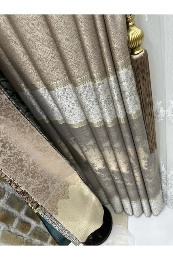 NİVEMESHOME MONALİZZA V-5421 1/3 SIK PİLELİ FON PERDE PERDE APM