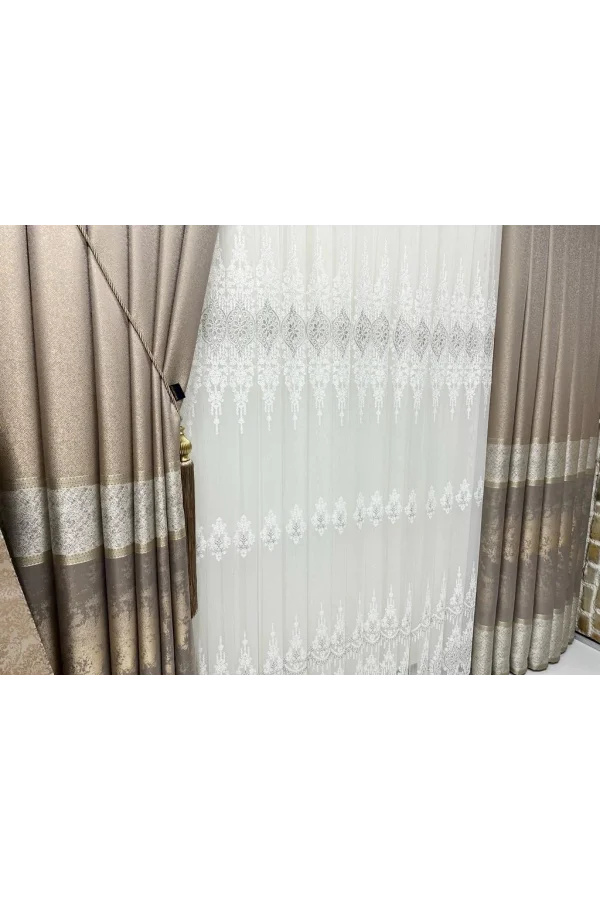 NİVEMESHOME MONALİZZA V-5421 1/3 SIK PİLELİ FON PERDE PERDE APM