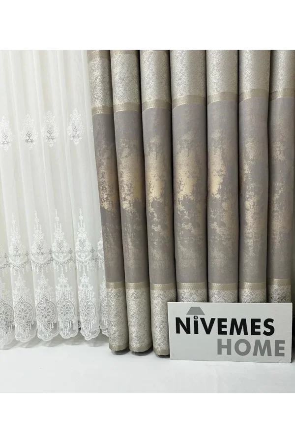 NİVEMESHOME MONALİZZA V-5421 1/3 SIK PİLELİ FON PERDE PERDE APM