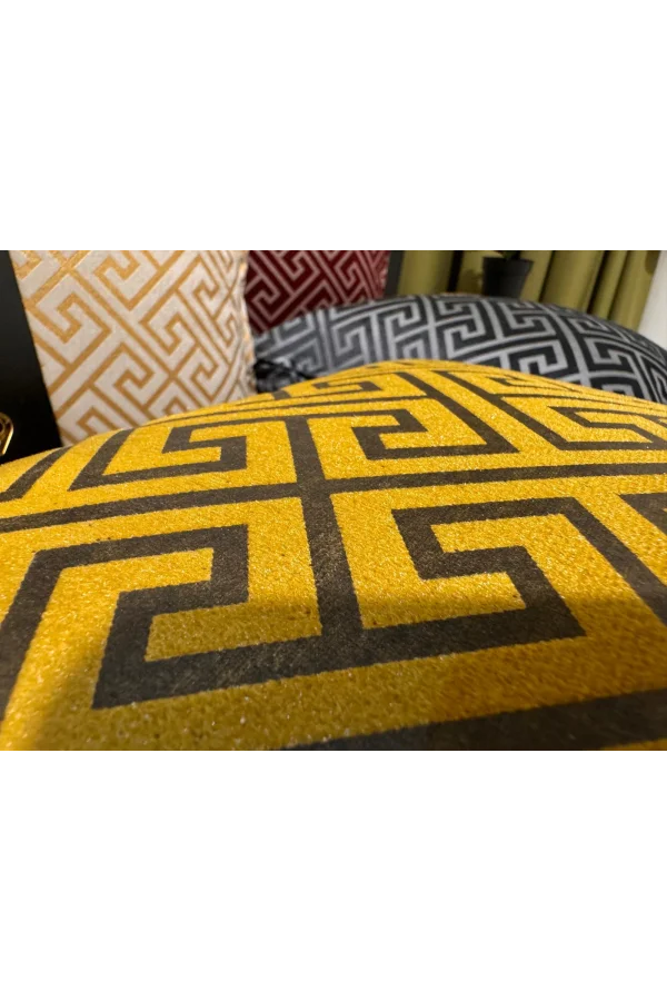 NİVEMESHOME MONET ZİGZAG ELYAF DOLGULU KIRLENT HARDAL-ANTRASİT 45 X 45