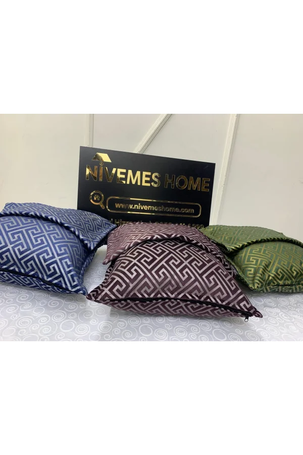 NİVEMESHOME MONET ZIGZAG FIBRA CUSCINO RIPIENO BLU SCURO 45 X 45