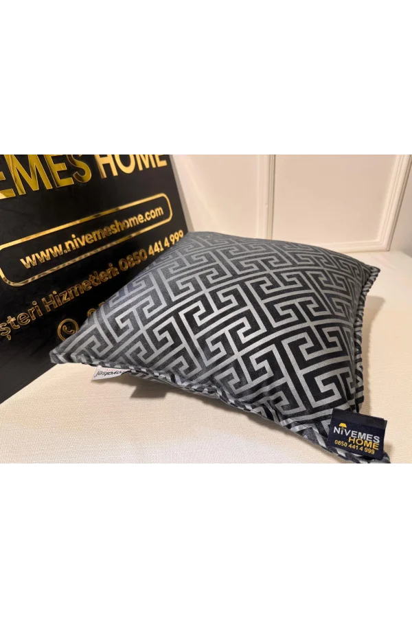 NİVEMESHOME MONET ZİGZAG PILLOW COVER ANTHRACITE-GRAY 45 X 45