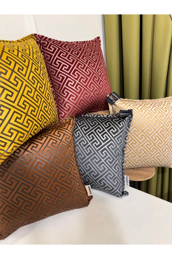 NİVEMESHOME MONET ZİGZAG PILLOW COVER ANTHRACITE-GRAY 45 X 45