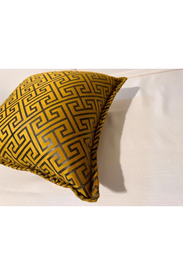 NİVEMESHOME MONET ZİGZAG KISSENBEZUG SENF-ANTHRAZIT 45 X 45